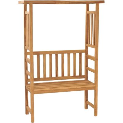 Vida XL - Banco de jardín de teca - 115 cm - Pérgola - Banco de jardín con pérgola Vida XL - Banco de jardín de teca - 115 cm - Pérgola - Banco de jardín con pérgola