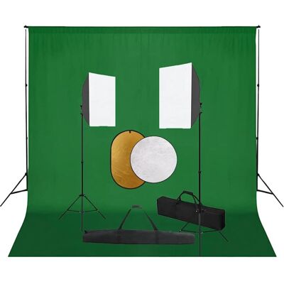 vidaXL Studiokit met Softbox-verlichting & Achtergrond vidaXL Studiokit met Softbox-verlichting & Achtergrond