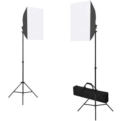 vidaXL Fotostudie Sæt - Justerbare softbox-lys og baggrund vidaXL Fotostudie Sæt - Justerbare softbox-lys og baggrund