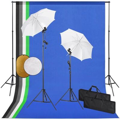 vidaXL Fotostudie Sæt - Justerbart Baggrund, Belysning & Reflektorer vidaXL Fotostudie Sæt - Justerbart Baggrund, Belysning & Reflektorer