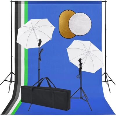 VIDAXL Fotostudie Sæt - Baggrund, Lamper, Reflekser VIDAXL Fotostudie Sæt - Baggrund, Lamper, Reflekser