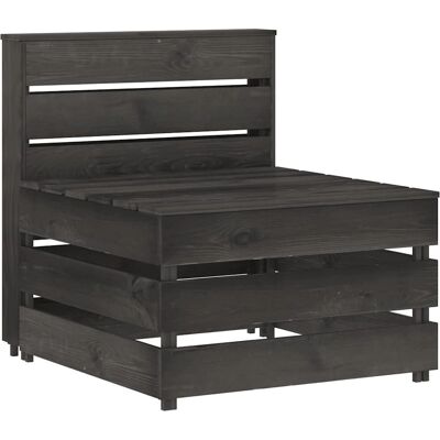 vidaXL Kiefernholz Garten Paletten Mittelsofa Grau - Gartensofa vidaXL Kiefernholz Garten Paletten Mittelsofa Grau - Gartensofa
