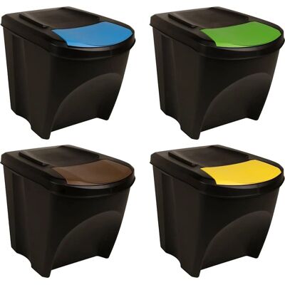 vidaXL Stapelbare Mülleimer - 4 Stück Anthrazit - 100 L vidaXL Stapelbare Mülleimer - 4 Stück Anthrazit - 100 L