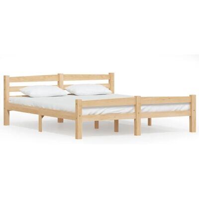vidaXL Bettgestell - Massives Kiefernholz - 160x200 cm - Bettgestell vidaXL Bettgestell - Massives Kiefernholz - 160x200 cm - Bettgestell