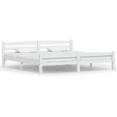Cornice del letto in pino massiccio bianco vidaXL 200x200 cm - Tipo di letto Cornice del letto in pino massiccio bianco vidaXL 200x200 cm - Tipo di letto