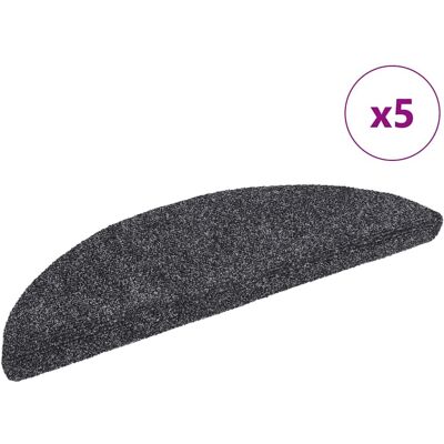 vidaXL Zelfklevende Trapmatten - 5 stuks - Donkergrijs - Trapbescherming vidaXL Zelfklevende Trapmatten - 5 stuks - Donkergrijs - Trapbescherming