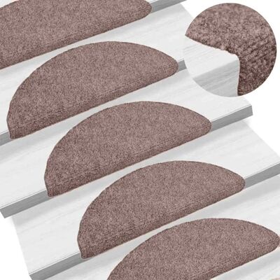 vidaXL Self-adhesive stair mats 5 pcs. brown 65x21x4cm needlepunch - Stair Mats vidaXL Self-adhesive stair mats 5 pcs. brown 65x21x4cm needlepunch - Stair Mats
