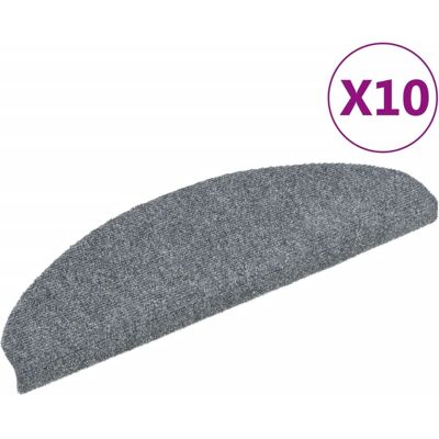 vidaXL Self-adhesive stair mats 10 pcs Light Grey - Stair Mats vidaXL Self-adhesive stair mats 10 pcs Light Grey - Stair Mats