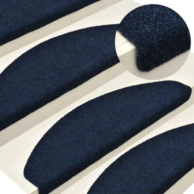 vidaXL Navy Blue 65x21x4 cm Self-adhesive Stair Mats - Stair Type vidaXL Navy Blue 65x21x4 cm Self-adhesive Stair Mats - Stair Type