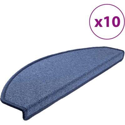 vidaXL Blue Carpet Stair Treads - Protects & Decorates vidaXL Blue Carpet Stair Treads - Protects & Decorates