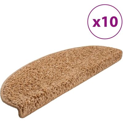 vidaXL 10 Stück Beigene Treppenteppiche Wohn Dekor Schutz vidaXL 10 Stück Beigene Treppenteppiche Wohn Dekor Schutz