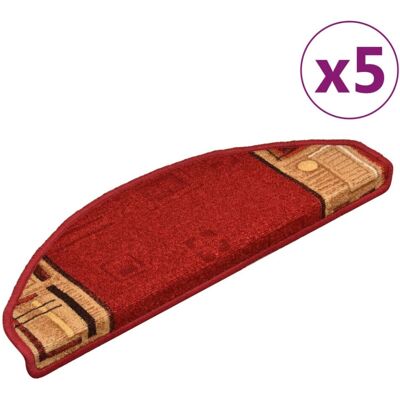 vidaXL Rote 5 Stück Treppenmatten - Treppenschutzteppich vidaXL Rote 5 Stück Treppenmatten - Treppenschutzteppich