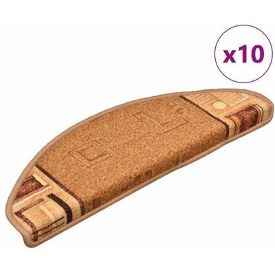 vidaXL Beige Self-adhesive Stair Mats - Stair Step Protector Rug vidaXL Beige Self-adhesive Stair Mats - Stair Step Protector Rug