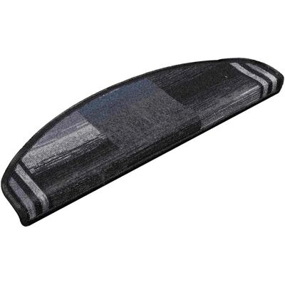 vidaXL Selbstklebende Treppenteppiche - 10 Stück - Schwarz und Grau vidaXL Selbstklebende Treppenteppiche - 10 Stück - Schwarz und Grau