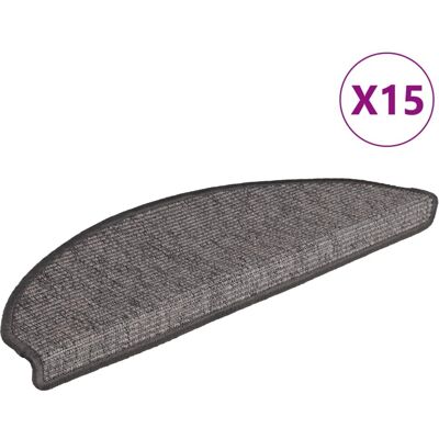 Alfombrillas para escaleras auto-adhesivas vidaXL - 15 pcs Gris y beige 65x25 cm - Tipo de escalera Alfombrillas para escaleras auto-adhesivas vidaXL - 15 pcs Gris y beige 65x25 cm - Tipo de escalera