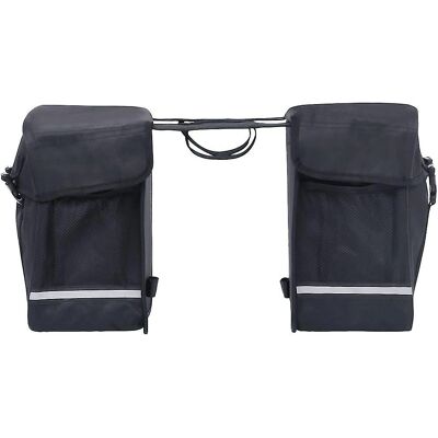 vidaXL Dobbel Sykkeltaske for Bagasjebrett Vanntett 35 L Svart - Sykkelveske vidaXL Dobbel Sykkeltaske for Bagasjebrett Vanntett 35 L Svart - Sykkelveske
