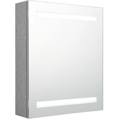 vidaXL Badeværelsesskab med LED spejl - Grå 50x14x60cm vidaXL Badeværelsesskab med LED spejl - Grå 50x14x60cm