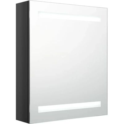 vidaXL Schwarzes LED Badezimmer Spiegel Schrank - Waschtischunterschrank vidaXL Schwarzes LED Badezimmer Spiegel Schrank - Waschtischunterschrank