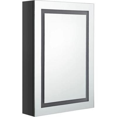 MAISONCHIC Væghængt badeværelsesskab med LED-spejl - Sort Glans MAISONCHIC Væghængt badeværelsesskab med LED-spejl - Sort Glans