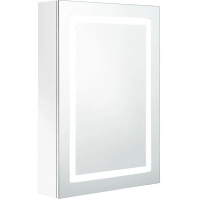 vidaXL badeværelsesskab med LED-spejl - Moderne hvid vidaXL badeværelsesskab med LED-spejl - Moderne hvid