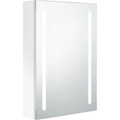 vidaXL LED badeværelsesspejlskabinet - Glanshvid - 50x13x70 cm - Badeværelsesskabe vidaXL LED badeværelsesspejlskabinet - Glanshvid - 50x13x70 cm - Badeværelsesskabe