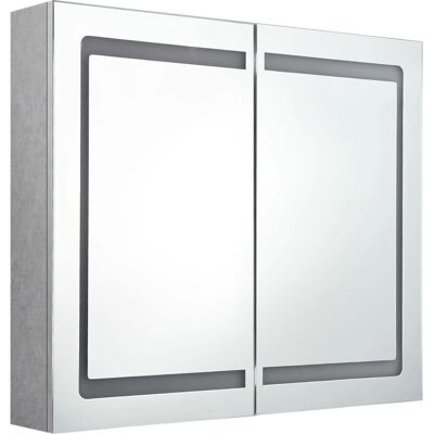 Maisonchic - Badeværelsesskab med LED-spejl - Grå beton Maisonchic - Badeværelsesskab med LED-spejl - Grå beton