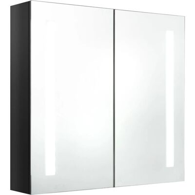 vidaXL Schwarzes LED Badezimmer Spiegelschrank 62x14x60 cm - Waschtisch Aufbewahrung vidaXL Schwarzes LED Badezimmer Spiegelschrank 62x14x60 cm - Waschtisch Aufbewahrung