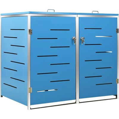 vidaXL Contêiner duplo de lixo em aço inoxidável - Armazenamento externo vidaXL Contêiner duplo de lixo em aço inoxidável - Armazenamento externo