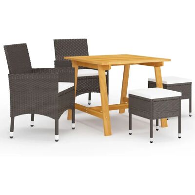 VidaXL Gartengarnitur - Braun - Essgruppe 5-teilig VidaXL Gartengarnitur - Braun - Essgruppe 5-teilig
