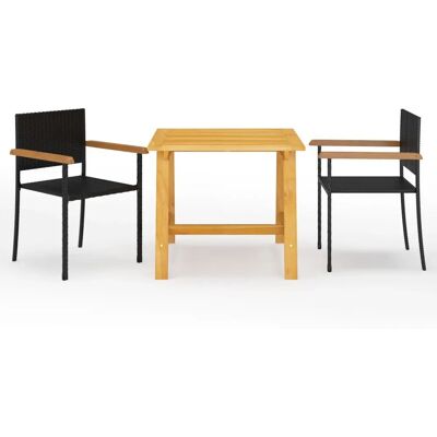 VidaXL Gartenmöbel Set - 3-teilig Schwarz - Gartenmöbel VidaXL Gartenmöbel Set - 3-teilig Schwarz - Gartenmöbel