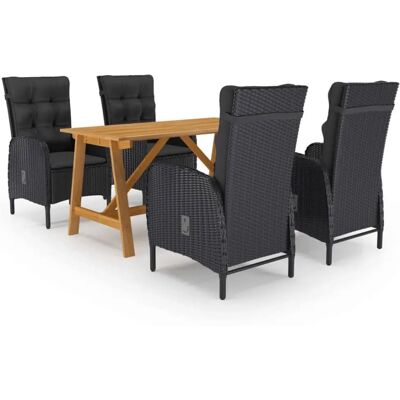VidaXL Akazien Gartenmöbel-Set - Schwarz - Outdoor Furniture Set VidaXL Akazien Gartenmöbel-Set - Schwarz - Outdoor Furniture Set
