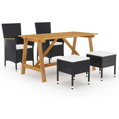VidaXL Gartenset - Schwarz - 5-teiliges Esszimmer VidaXL Gartenset - Schwarz - 5-teiliges Esszimmer