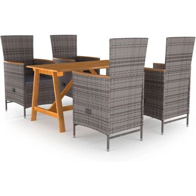 vidaXL Gartentisch-Set - Akazienholz, Grau, 5-tlg vidaXL Gartentisch-Set - Akazienholz, Grau, 5-tlg