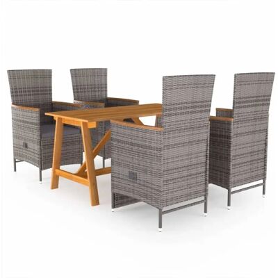 vidaXL Gartentisch-Set - 5-teilig, Grau vidaXL Gartentisch-Set - 5-teilig, Grau