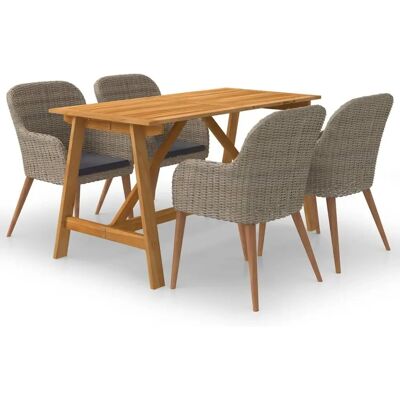 vidaXL Gartentisch-Set - 5-teilig Braun vidaXL Gartentisch-Set - 5-teilig Braun