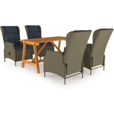 vidaXL Gartenmöbel-Set mit 5 Teilen - Braun vidaXL Gartenmöbel-Set mit 5 Teilen - Braun