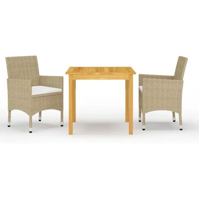 vidaXL 3-Tlg. Garten-Essgruppe - Rattan- und Akazien-Holz Set vidaXL 3-Tlg. Garten-Essgruppe - Rattan- und Akazien-Holz Set