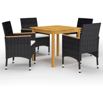 vidaXL 5-tlg. Garten-Essgruppe - Schwarz und Braun vidaXL 5-tlg. Garten-Essgruppe - Schwarz und Braun