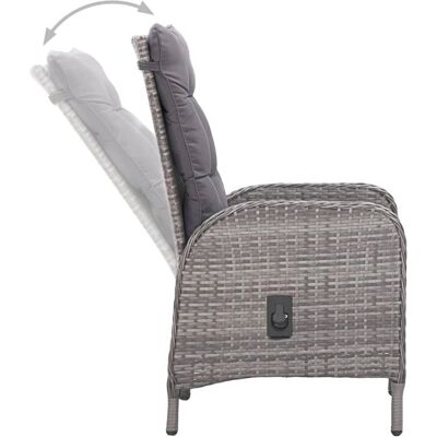 vidaXL Gartentisch und Stühle - 3-teilig in Grau vidaXL Gartentisch und Stühle - 3-teilig in Grau