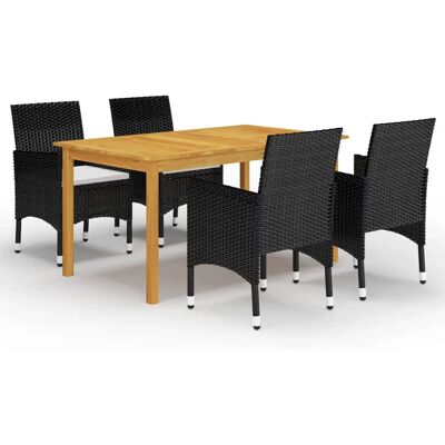vidaXL Gartenmöbel-Set - Schwarz - Essgruppe für Garten vidaXL Gartenmöbel-Set - Schwarz - Essgruppe für Garten
