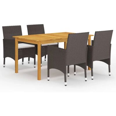 vidaXL Gartenmöbel-Set - Braun - Essgruppe für Garten vidaXL Gartenmöbel-Set - Braun - Essgruppe für Garten