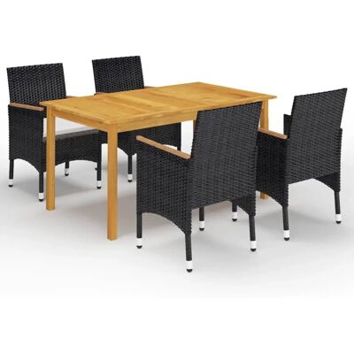 vidaXL Gartenmöbel-Set - 3067769, Schwarz & Braun, 5 Stück vidaXL Gartenmöbel-Set - 3067769, Schwarz & Braun, 5 Stück
