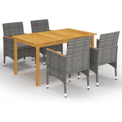 vidaXL Gartenset - Grau, 5-teilig, langlebiges Akazienholz vidaXL Gartenset - Grau, 5-teilig, langlebiges Akazienholz