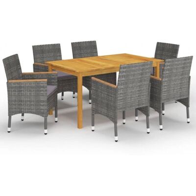 vidaXL 7-tlg. Garten-Essgruppe - Tisch & Stühle vidaXL 7-tlg. Garten-Essgruppe - Tisch & Stühle