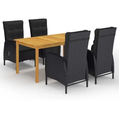 vidaXL Gartenset - 4 Sitzplätze - Schwarz vidaXL Gartenset - 4 Sitzplätze - Schwarz