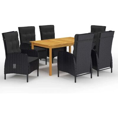 Maisonchic Modell 984094 Gartentisch-Set - 7 Stück Schwarz Maisonchic Modell 984094 Gartentisch-Set - 7 Stück Schwarz