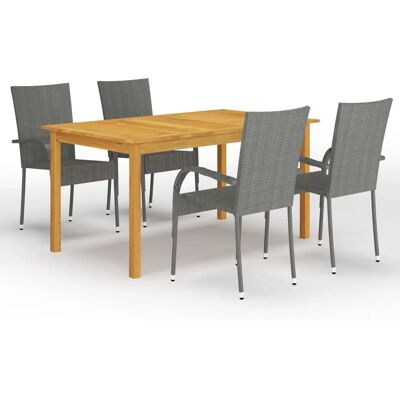 vidaXL Gartenmöbelset 5-teilig grau vidaXL Gartenmöbelset 5-teilig grau