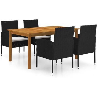 vidaXL Gartenset - Akazie, Schwarz, 5 Sitzplätze vidaXL Gartenset - Akazie, Schwarz, 5 Sitzplätze
