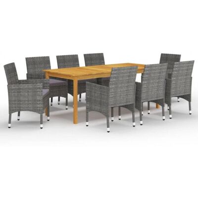 vidaXL 7-teilige Garten-Essgruppe Grau vidaXL 7-teilige Garten-Essgruppe Grau