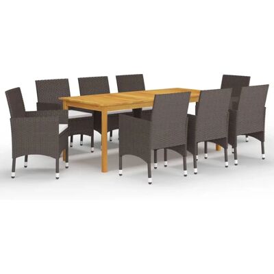 vidaXL Gartenmöbel-Set - Braun 9-teiliges Essset vidaXL Gartenmöbel-Set - Braun 9-teiliges Essset